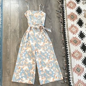 H&M Floral Jumpsuit - Blue and Orange